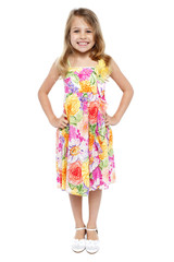 Adorable girl child in floral frock