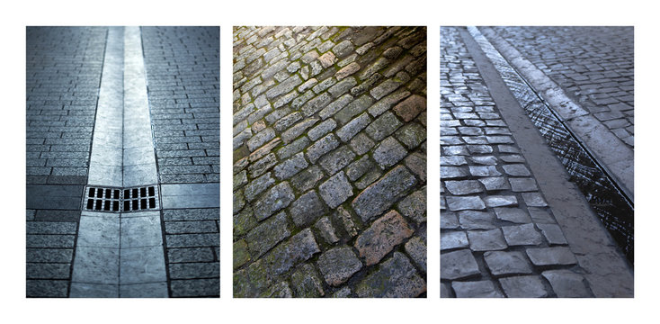 Fototapeta Rue, voie, piéton, ville, urbain, pavé, chaussée, ruelle