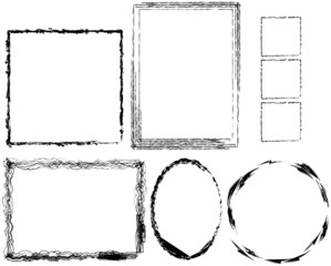 set of grungy frames, vector illustration