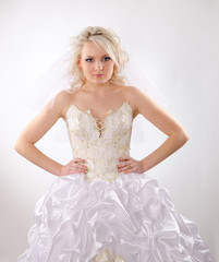 Dissatisfied blonde bride