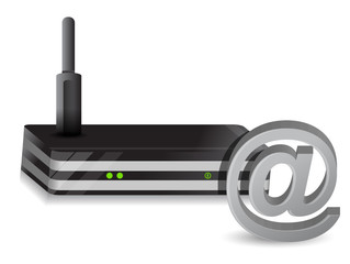 Wireless Router at sign