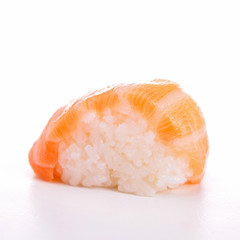 isolated salmon sushi