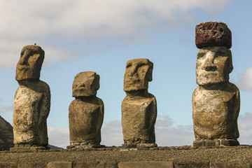 Moai statues at Ahu Tongariki on Easter Island