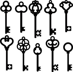 antique skeleton keys - 49249656