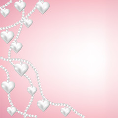 Fototapeta premium heart pearl necklace