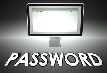 Computer and web browser with Password, Security