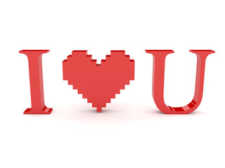 Heart and i love you text.