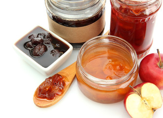 tasty homemade jam, isolated on white