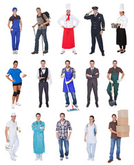 Professional workers, businessman, cooks, doctors,