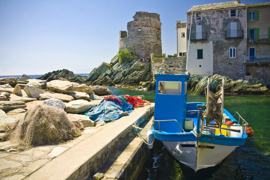 Beautiful village of Erbalunga, Corsica, France