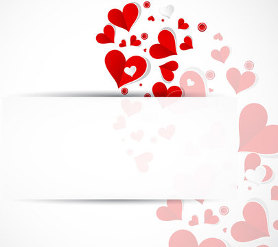 Happy valentine day background with love hearts banner