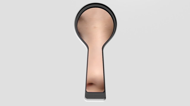peep eye in keyhole