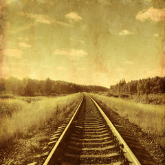 Fototapeta premium Vintage image of a railway.