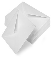 Envelopes isolated over white background