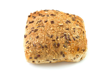 bread with seeds on the white background