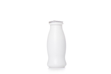 Bottle of milk on a white background