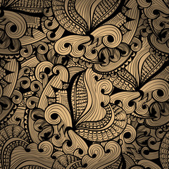 Seamless hand drawn abstract floral background. Eps10