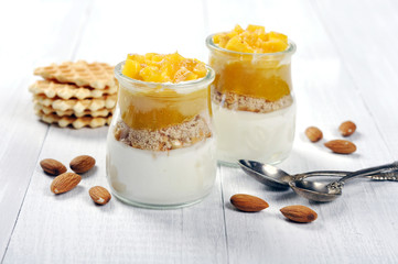 Fruit dessert with mango