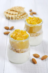 Fruit dessert with mango