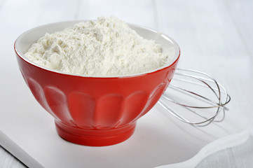 Flour in red pot