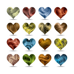 vector  valentine's day heart symbol set (eps10, CMYK colors)