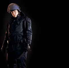 Law Enforcer Ready for Crowd Control