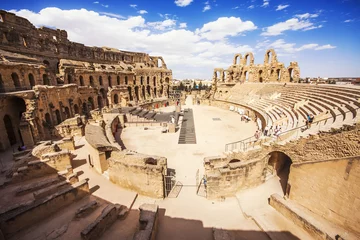 Abwaschbare Fototapete Tunesien Ruinen des größten Kolosseums in Nordafrika. El Jem, Tunisi