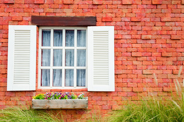 Red Brick Building with vintage and European style