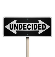 Undecided Word Two-Way Road Sign - Isolated