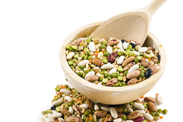 Dried legumes in basket