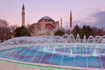 Naklejka premium Hagia Sophia at sunset, Istanbul, Turkey