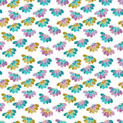 Seamless pattern with many flowers