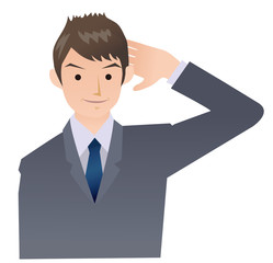 照れるビジネスマン