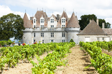 Monbazillac Castle with vineyard, Aquitaine, France