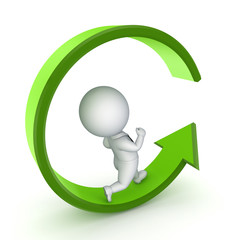 Jogging in place concept.