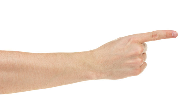 adult man hand pointing