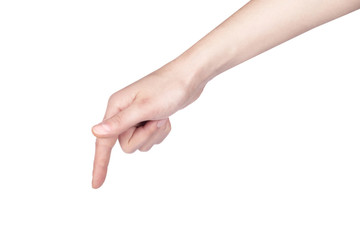 woman's finger pointing or touching