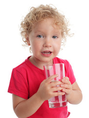 Child with a water glass