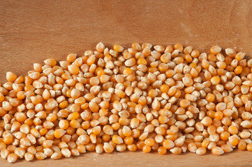 Maize on a wood background