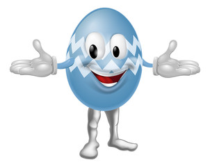 Blue Cartoon Easter Egg Man