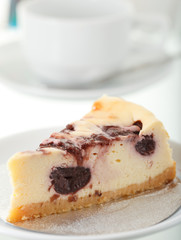 Piece of cake and coffee cup