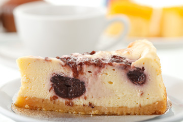 Piece of cake and coffee cup