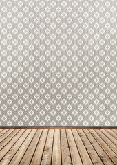 wallpaper and wood floor