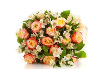 bouquet flowers , isolated