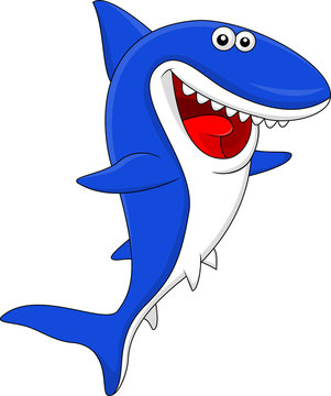 Smiling shark cartoon