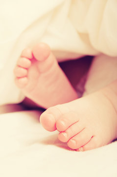 feet of  newborn baby sleeping