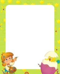 The happy easter frame - illustration for the children