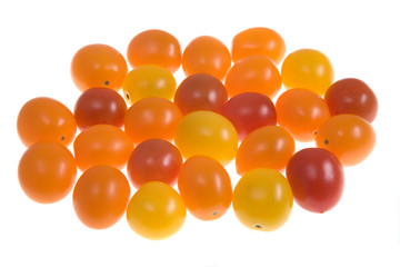 cherry tomatoes on a white background