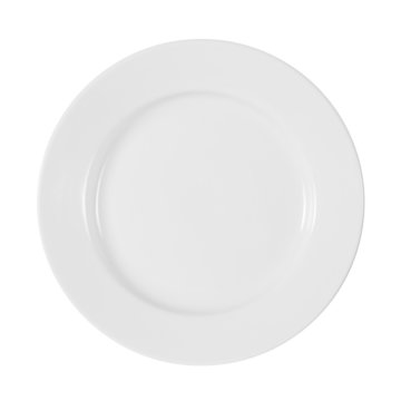shiny plate isolated on white with clipping path included