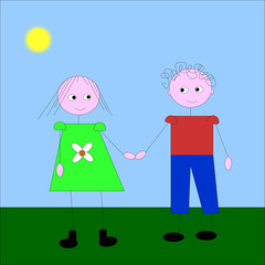 bambini che si tengono per mano